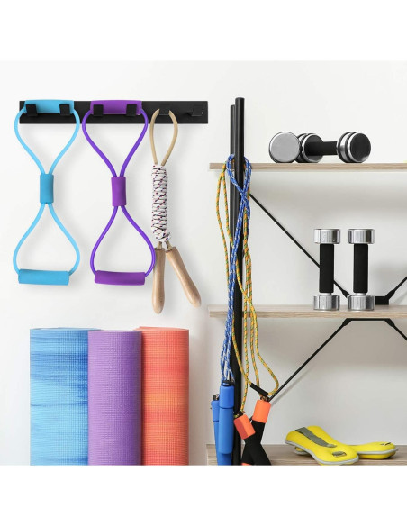 Estante de Gimnasio MyGift de Metal Negro con 6 Ganchos