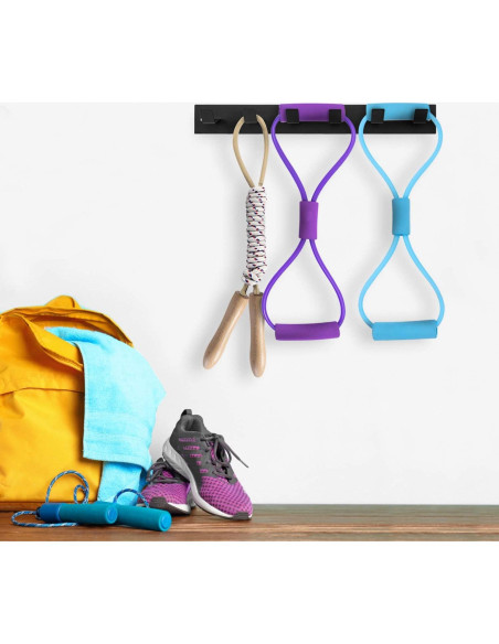 Estante de Gimnasio MyGift de Metal Negro con 6 Ganchos