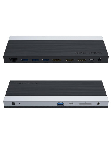 Dock USB C WAVLINK 13 en 1 para 3 Monitores 100W PD