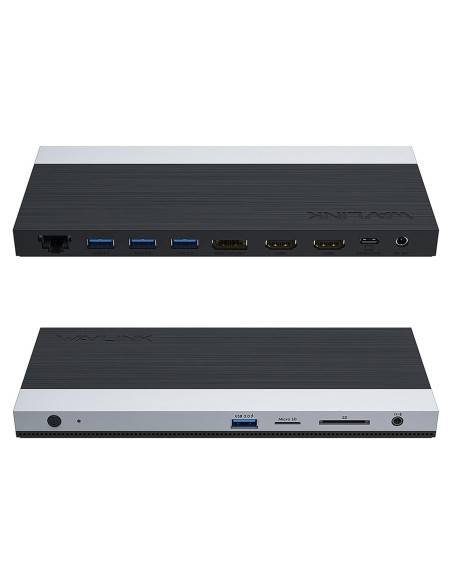 Dock USB C WAVLINK 13 en 1 para 3 Monitores 100W PD