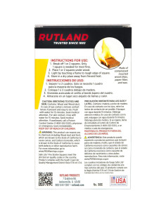 Iniciadores de Fuego Rutland Safe Lite, 24 Cuadrados - 50C 2