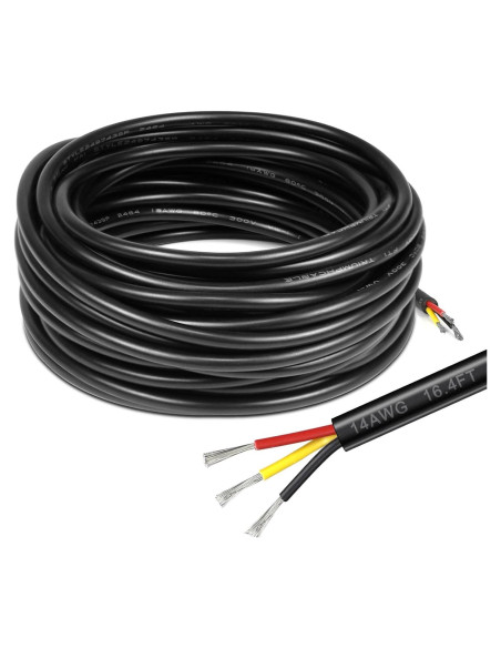 Cable eléctrico 14 AWG 3 conductores 5M GF PVC negro