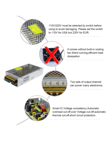 Adaptador de Fuente de Poder ALITOVE 5V 20A AC a DC 100W