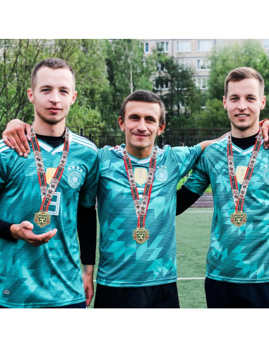 Medallas de Oro de Fútbol Abaokai - 12 Piezas con Cinta Verde