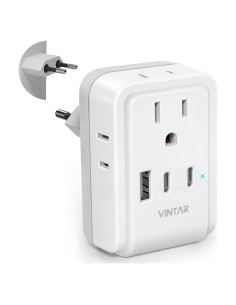 Adaptador de Enchufe de Viaje VINTAR Tipo C 7 en 1 Europeo