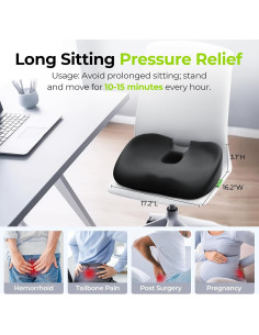 Almohada Donut AUVON para Hemorroides y Dolor de Coxis 2