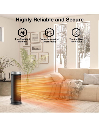 Calentador de Espacio JIBUFI PTC-SL1702 1500W Cerámico