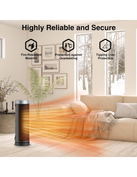 Calentador de Espacio JIBUFI PTC-SL1702 1500W Cerámico