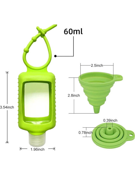 8 Botellas Vacías de 60ml con Soporte de Silicona Beauty Angelbella