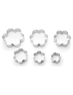Cortadores de Galletas Flor Fox Run, 6 Piezas Acero Inoxidable