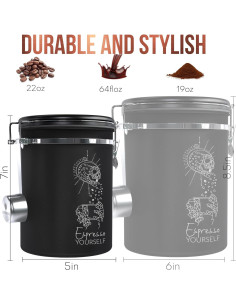 Contenedor de Café CafetastiQ 622g Acero Inoxidable Hermético 2