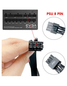 Cable de Alimentación EPS CPU 8 Pin Macho a Macho EVGA 70cm 2