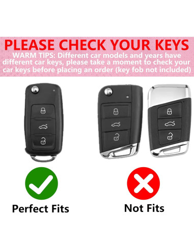 Cubierta de Llavero Simocky para VW Jetta Golf Tiguan Dorada