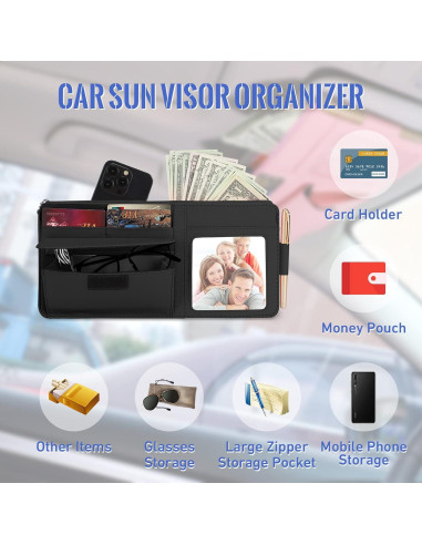 Organizador de Visera de Coche CharlesKeith - Negro con Marco de Fotos