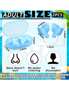 Tapones de Nariz para Natación Soulchen de Silicona Azul - 2 Pcs 2