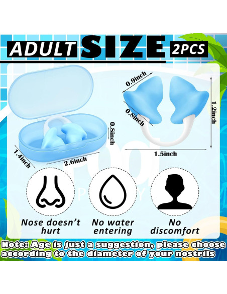 Tapones de Nariz para Natación Soulchen de Silicona Azul - 2 Pcs