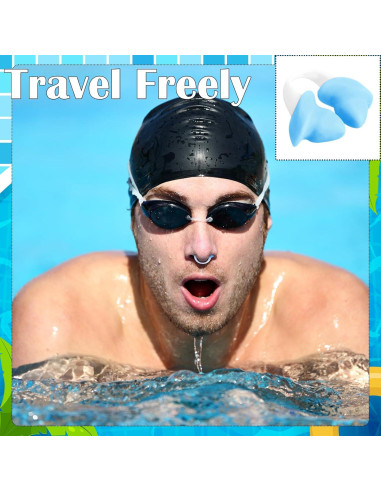 Tapones de Nariz para Natación Soulchen de Silicona Azul - 2 Pcs