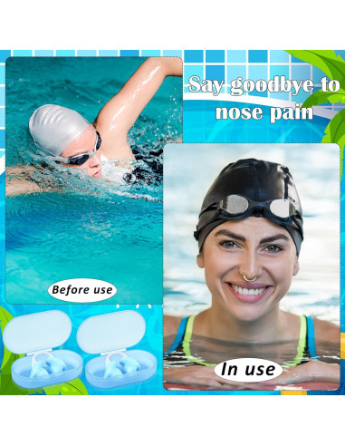 Tapones de Nariz para Natación Soulchen de Silicona Azul - 2 Pcs
