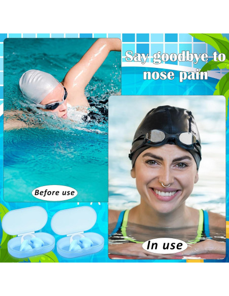 Tapones de Nariz para Natación Soulchen de Silicona Azul - 2 Pcs