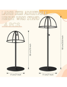Soportes para Sombreros Sintuff 4 Pcs Ajustables 38-58 cm 2