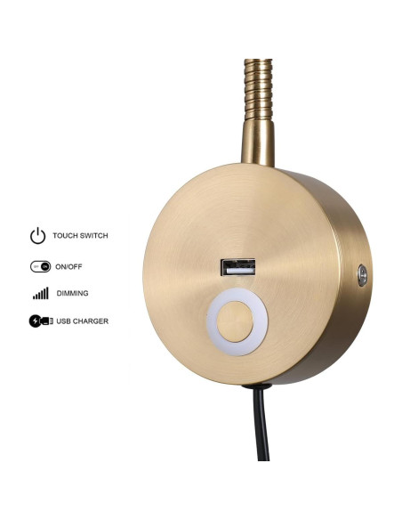 Lámpara de Lectura LED Evethbey - Cuello de Ganso Flexible USB