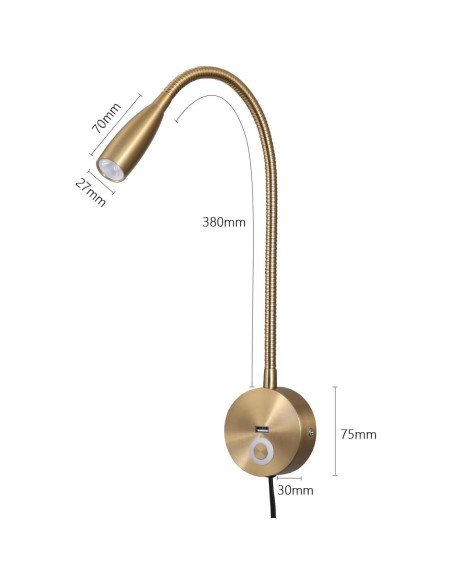 Lámpara de Lectura LED Evethbey - Cuello de Ganso Flexible USB