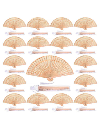 Abanicos de Madera Plegables Qunclay 60 Pcs Estilo Delicado