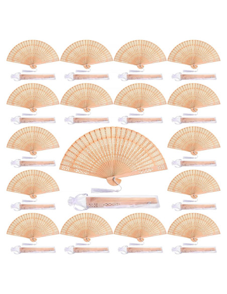 Abanicos de Madera Plegables Qunclay 60 Pcs Estilo Delicado