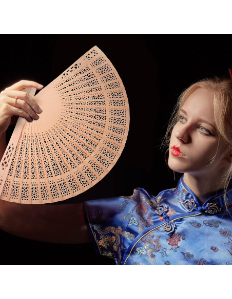 Abanicos de Madera Plegables Qunclay 60 Pcs Estilo Delicado