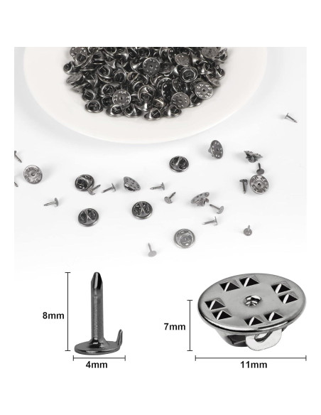 Pasadores de Corbata JANYUN 120 Piezas Clutch Mariposa Negro 4mm