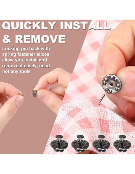 Pasadores de Corbata JANYUN 120 Piezas Clutch Mariposa Negro 4mm