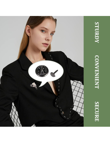 Pasadores de Corbata JANYUN 120 Piezas Clutch Mariposa Negro 4mm