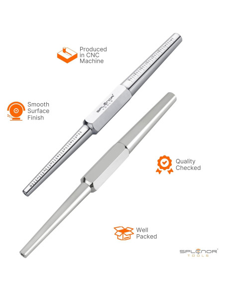 Anillo Mandril de Acero Splenor 33 cm US 0-15 Sin Estrías