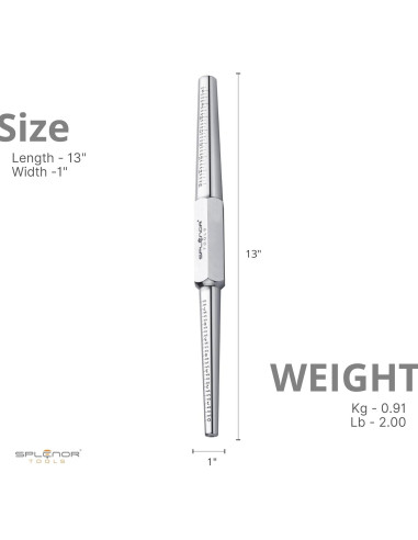 Anillo Mandril de Acero Splenor 33 cm US 0-15 Sin Estrías