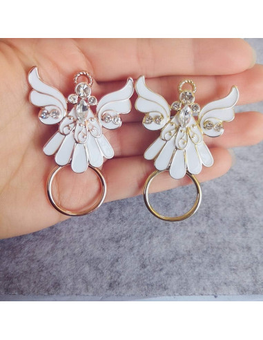 Alfiler de Cristal Claro NOUMANDA Alas de Ángel Soporte Gafas