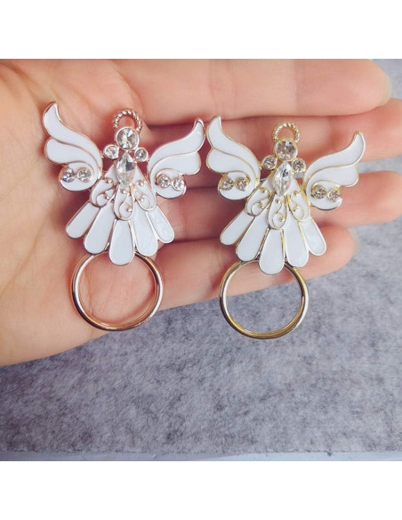 Alfiler de Cristal Claro NOUMANDA Alas de Ángel Soporte Gafas