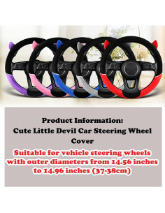 Cubierta de Volante MissSoul Diablo Bonito Antideslizante 38cm Azul 2