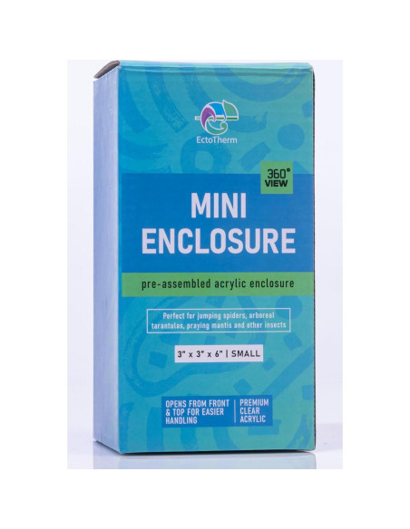 Recinto para Arañas Saltadoras EctoTherm 7.6x7.6x15.2cm