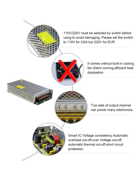 Fuente de Alimentación 24V 5A ALITOVE Adaptador Regulable