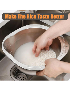 Colador de Arroz DOPMEP de Acero Inoxidable 28 cm Multifuncional 2