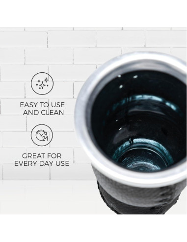 Conjunto de Gourd de Yerba Mate BALIBETOV Cuero y Vidrio 150ml