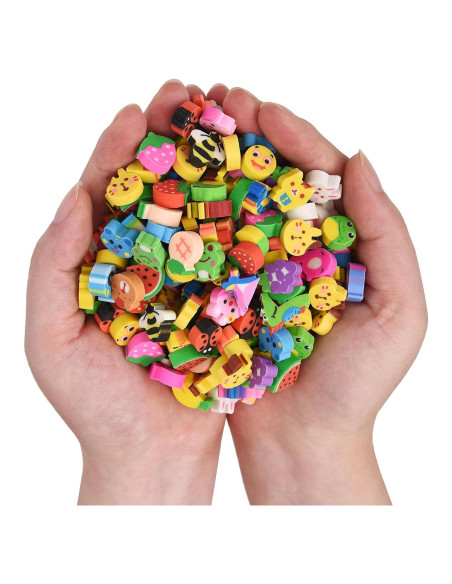 300 Borradores Mini de Animales y Frutas QDXATIVP - Ecológicos