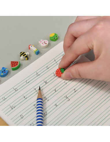 300 Borradores Mini de Animales y Frutas QDXATIVP - Ecológicos