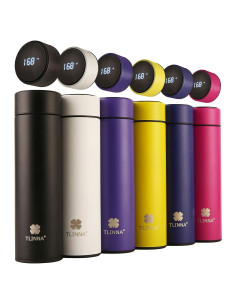 Botella Aislada TLINNA 500ml con Pantalla LED - Negro