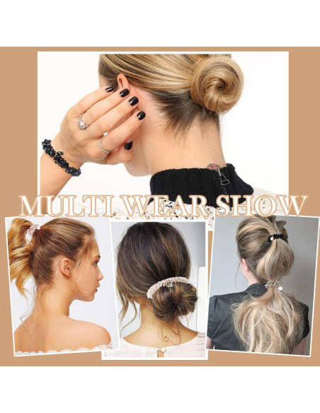 Gomas de Pelo Elásticas Ahoney 9 Piezas Cristal Boho