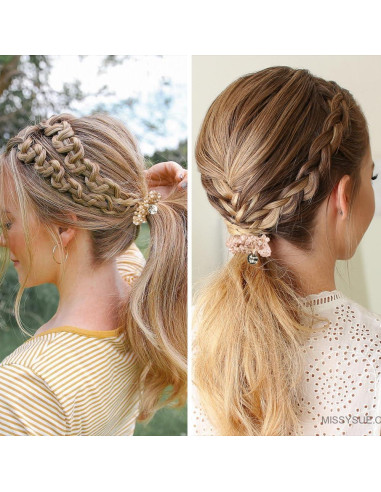 Gomas de Pelo Elásticas Ahoney 9 Piezas Cristal Boho