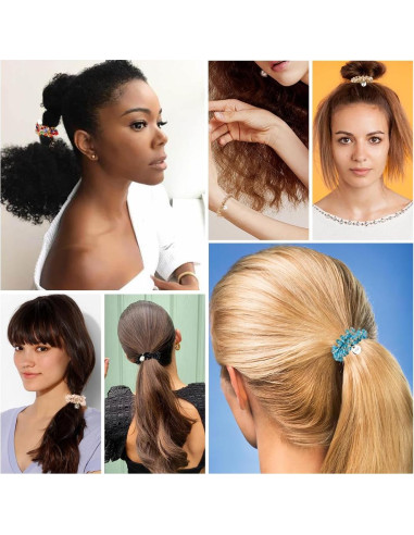 Gomas de Pelo Elásticas Ahoney 9 Piezas Cristal Boho