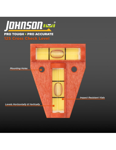 Nivel de Comprobación Cruzada Johnson 125 Naranja 1 Nivel