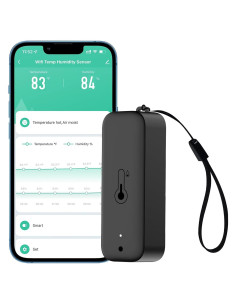 Termómetro Higrómetro WiFi Gaoducash Negro con Alerta App