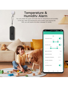 Termómetro Higrómetro WiFi Gaoducash Negro con Alerta App 2